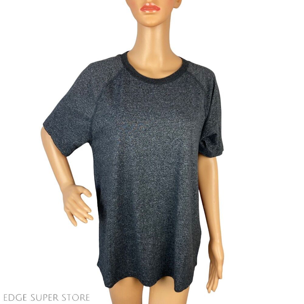 Gap Dark Gray Short Sleeve Scoop Neck Softest Stretch Top TShirt Size Large